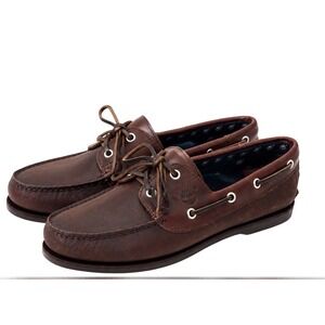 Timberland Mens Brown Leather Boat Shoes Loafers Size 10M